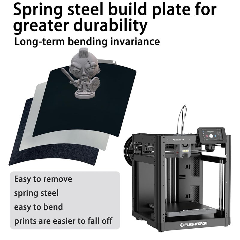 Tiny Trees Build Plate for FLASHFORGE Adventurer 5M/5M Pro/AD5X: Textured PEI Build Plate Smooth PEO PET PEY Build Plate 235 * 235mm Compatible with FLASHFORGE Adventurer 5M/5M Pro/AD5X 3D Printer - Image 4